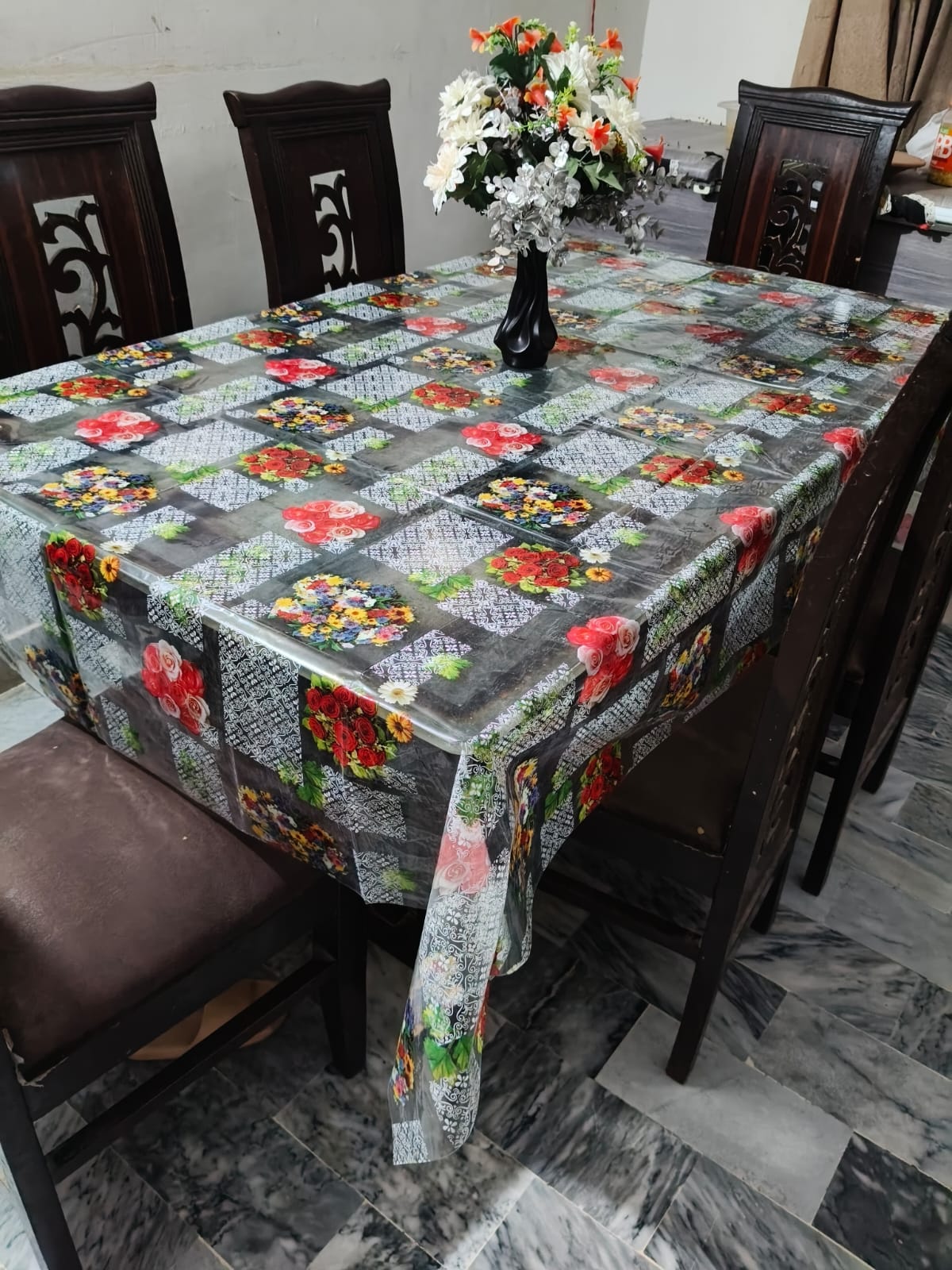 6 seater Premium Floral Table Cover HZ BEDDING