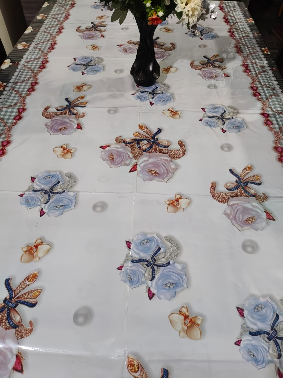 6 seater Premium Floral Table Cover HZ BEDDING