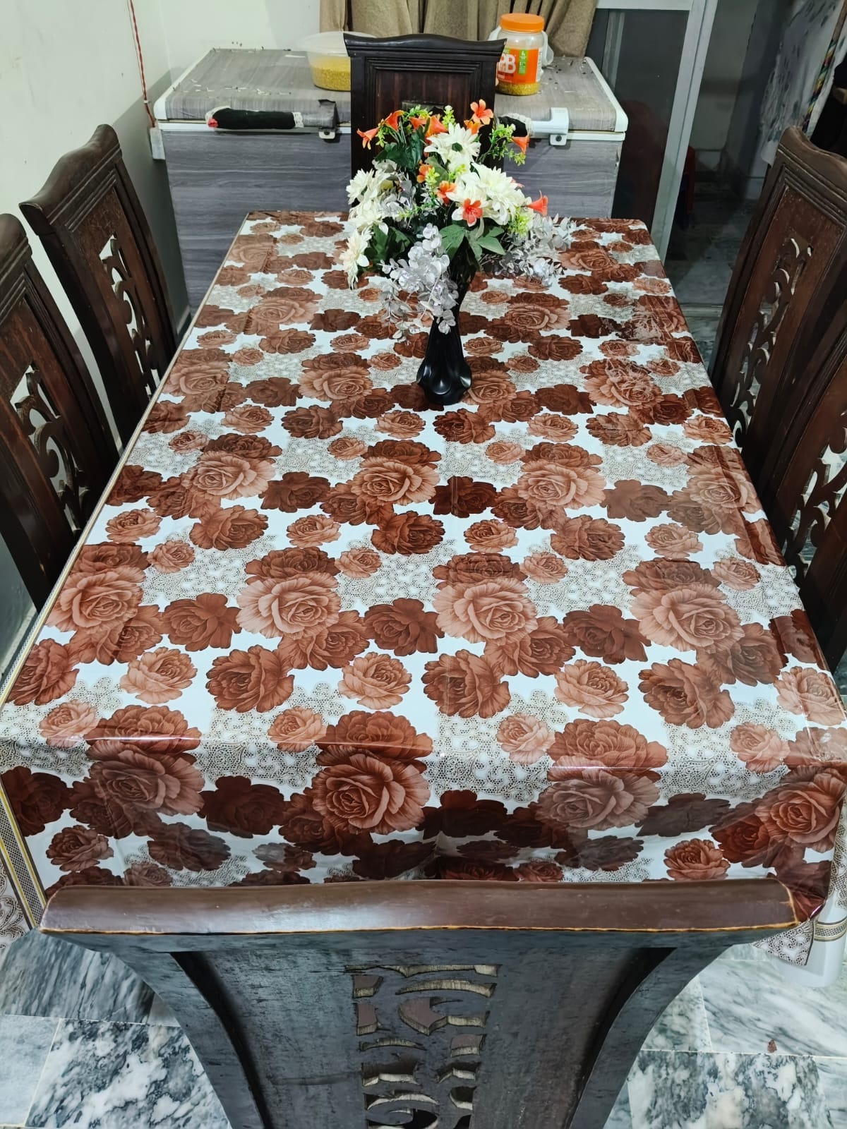 6 seater Premium Floral Table Cover HZ BEDDING