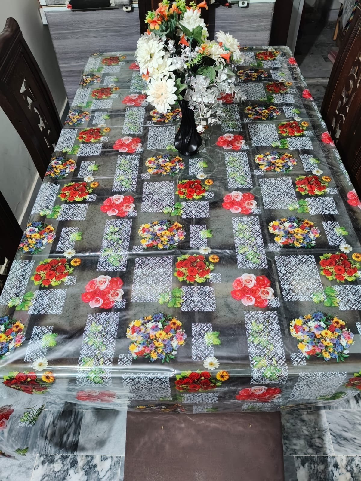 6 seater Premium Floral Table Cover HZ BEDDING