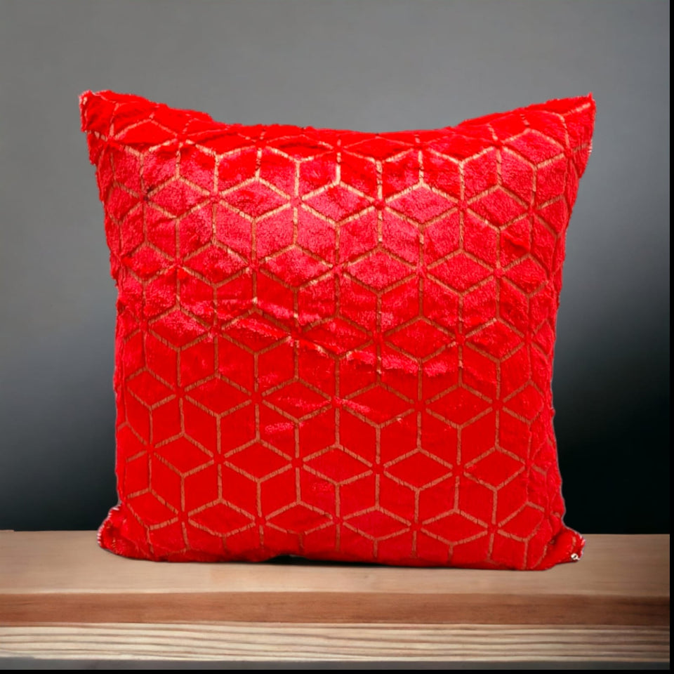 Solid Plush Luxury Pillowcase Creative Rhombus Geometry Pattern Sofa Decorative Cushion Covers Fashion Plaids Pillows Decor Home 17x17 inch