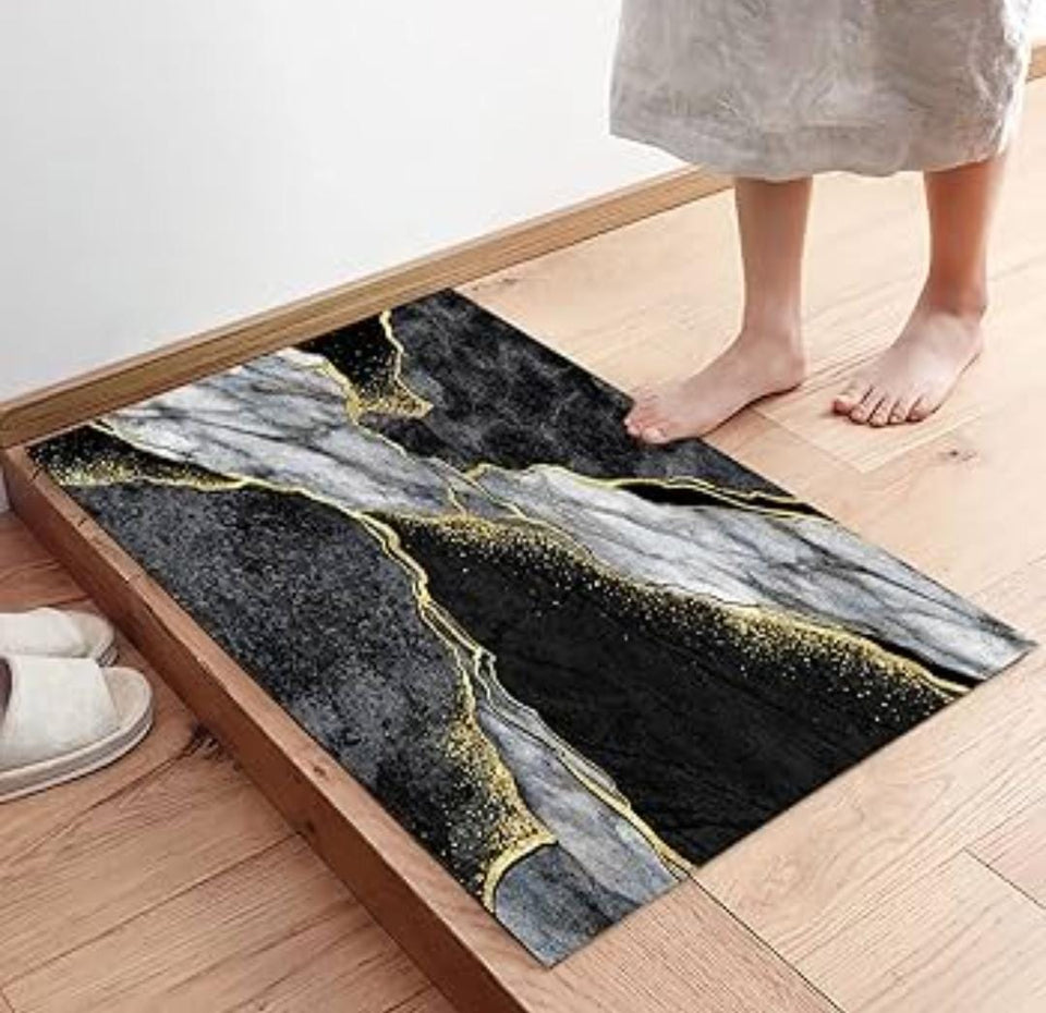 Marble Design Rectangle Super Water Absorbent Non-Slip Bath Mat Floor Mat for Bathroom Shower Room Tub Entrance Kitchen door mat