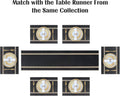 7 Pcs Dining Table Mat & Runner Set ( Black & Golden ) HZ BEDDING
