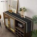 7 Pcs Dining Table Mat & Runner Set ( Black & Golden ) HZ BEDDING