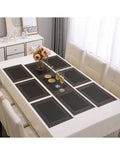 7 Pcs Dining Table Mat & Runner Set – Washable, Heat Resistant (Black & Golden) HZ BEDDING