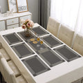 7 Pcs Dining Table Mat & Runner Set – Washable, Heat Resistant ( Gray) HZ BEDDING