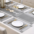 7 Pcs Dining Table Mat & Runner Set – Washable, Heat Resistant (Grey) HZ BEDDING