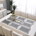 7 Pcs Dining Table Mat & Runner Set – Washable, Heat Resistant (Grey) HZ BEDDING