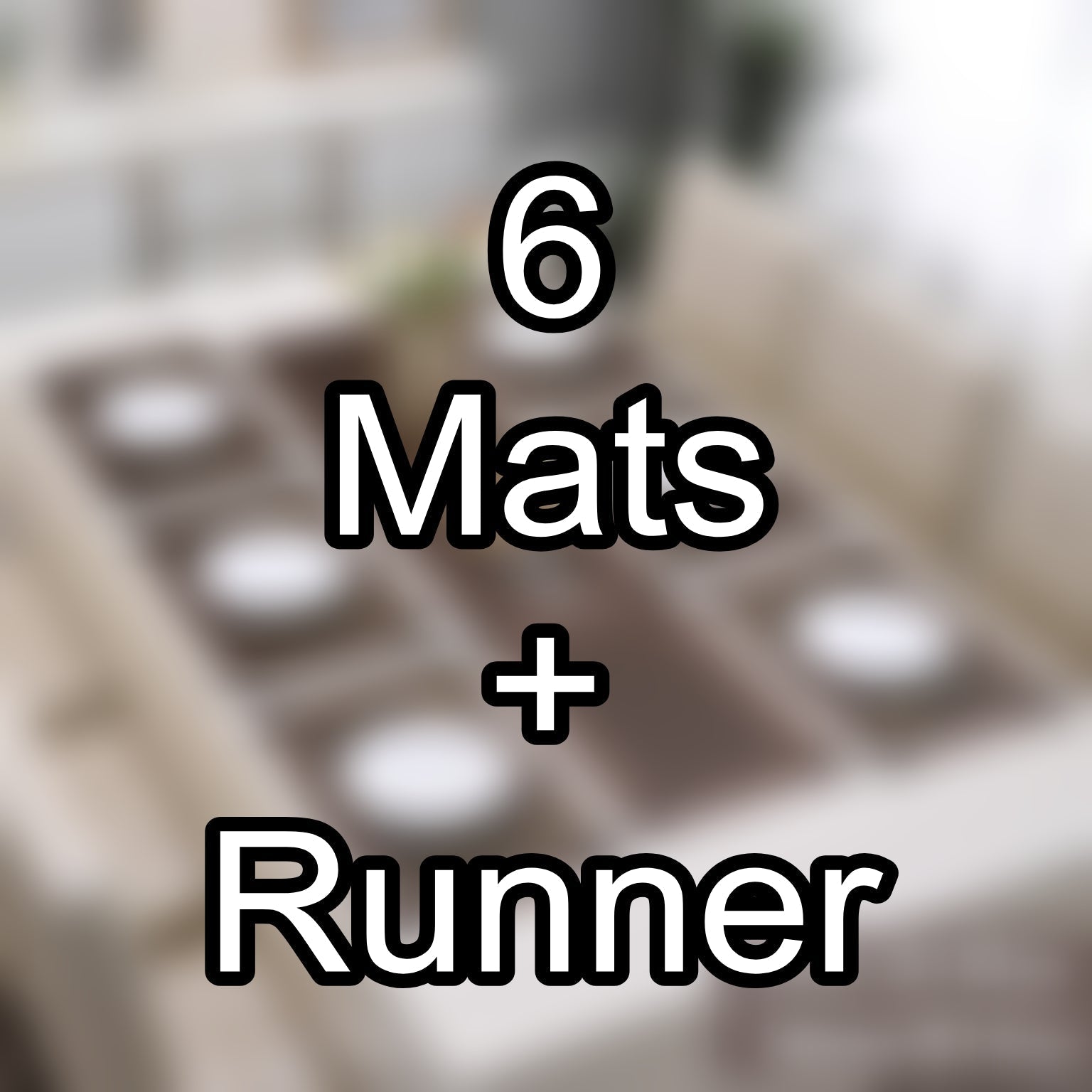 7 Pcs Dining Table Mat & Runner Set – Washable, Heat Resistant (Grey Boder) HZ BEDDING