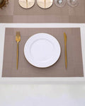 7 Pcs Dining Table Mat & Runner Set – Washable, Heat Resistant (Light Brown) HZ BEDDING