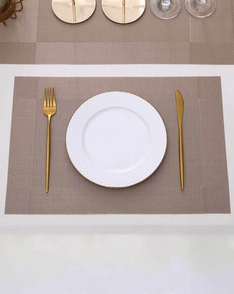 7 Pcs Dining Table Mat & Runner Set – Washable, Heat Resistant (Light Brown) HZ BEDDING