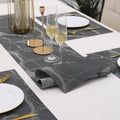 7 Pcs Dining Table Mat & Runner Set – Washable, Heat Resistant (Marble & Brown) HZ BEDDING