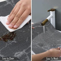 7 Pcs Dining Table Mat & Runner Set – Washable, Heat Resistant (Marble & Brown) HZ BEDDING