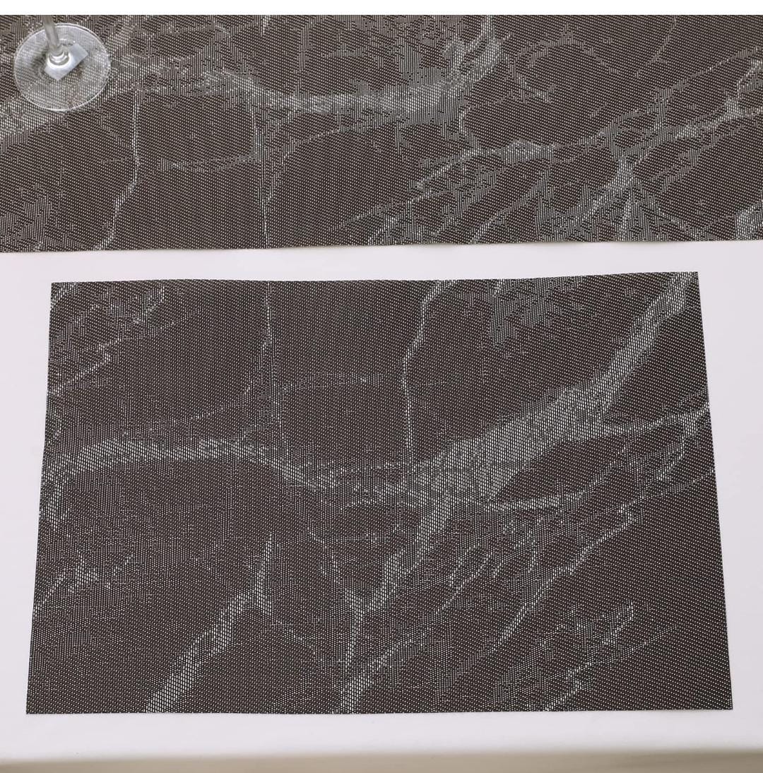 7 Pcs Dining Table Mat & Runner Set – Washable, Heat Resistant (Marble & Grey) HZ BEDDING