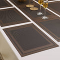 7 Pcs Dining Table Mat & Runner Set – Washable, Heat Resistant New Brown HZ BEDDING