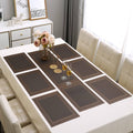 7 Pcs Dining Table Mat & Runner Set – Washable, Heat Resistant New Brown HZ BEDDING