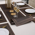 7 Pcs Dining Table Mat & Runner Set – Washable, Heat Resistant New Brown HZ BEDDING