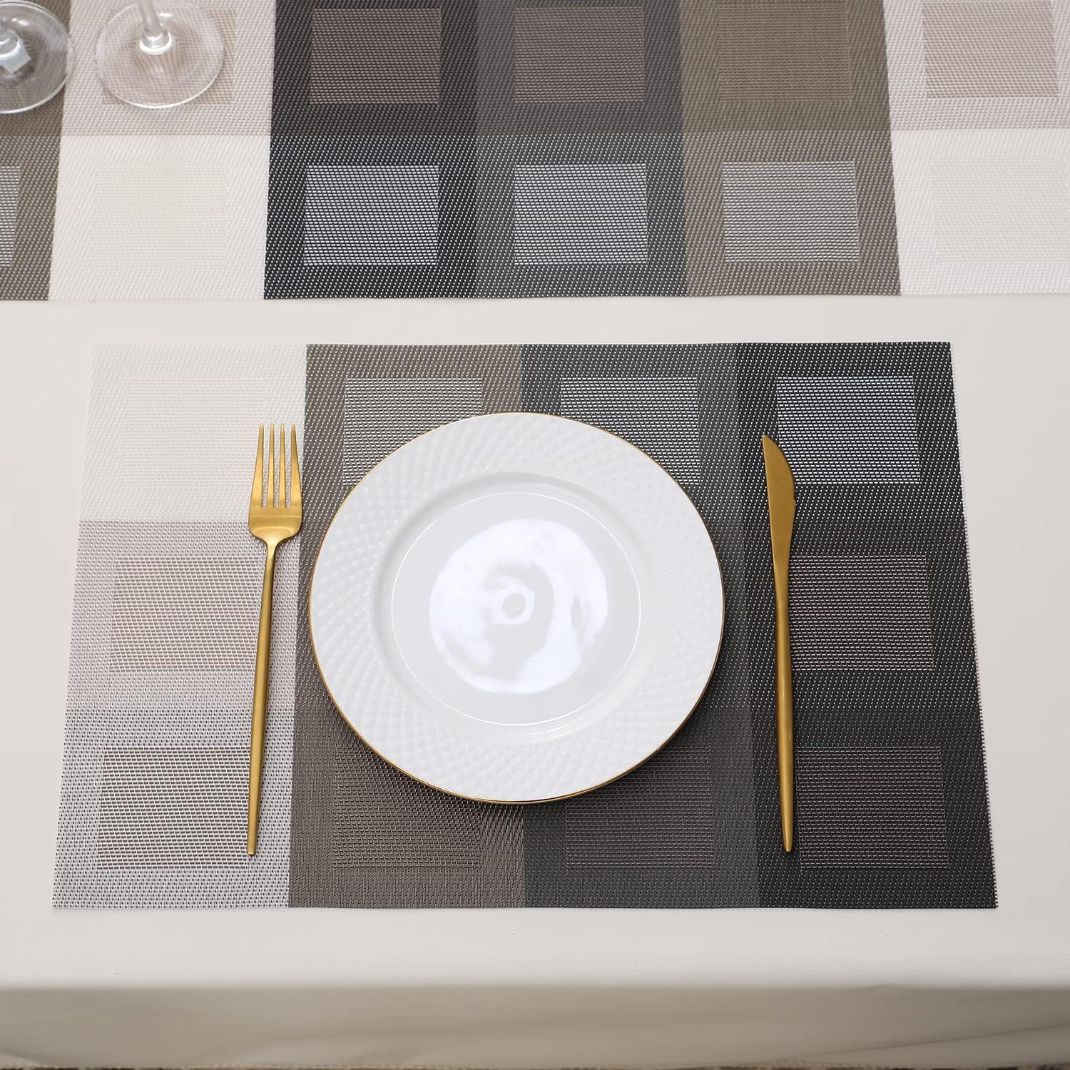 7 Pcs Dining Table Mat & Runner Set – Washable, Heat Resistant New Design HZ BEDDING