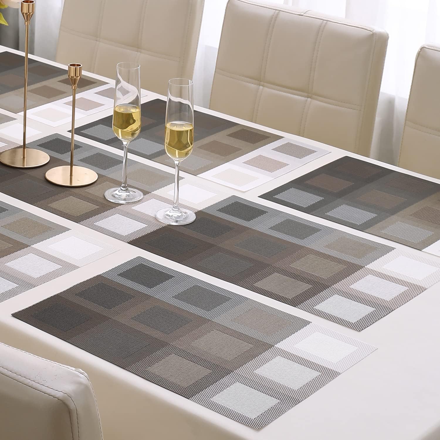 7 Pcs Dining Table Mat & Runner Set – Washable, Heat Resistant New Design HZ BEDDING