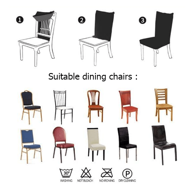 8 seater Dining Chair Cover Set Elastic Fitted HZ BEDDING