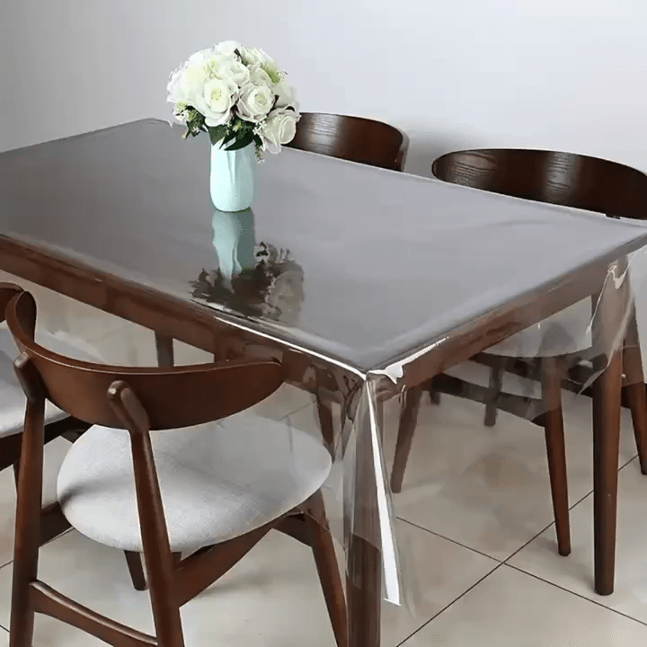 8 Seater PVC( 5 x 8.5 Ft) 60x104 inch Transparent Clear Dining Table Sheet HZ BEDDING