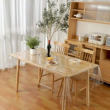 8 Seater PVC( 5 x 8.5 Ft) 60x104 inch Transparent Clear Dining Table Sheet HZ BEDDING
