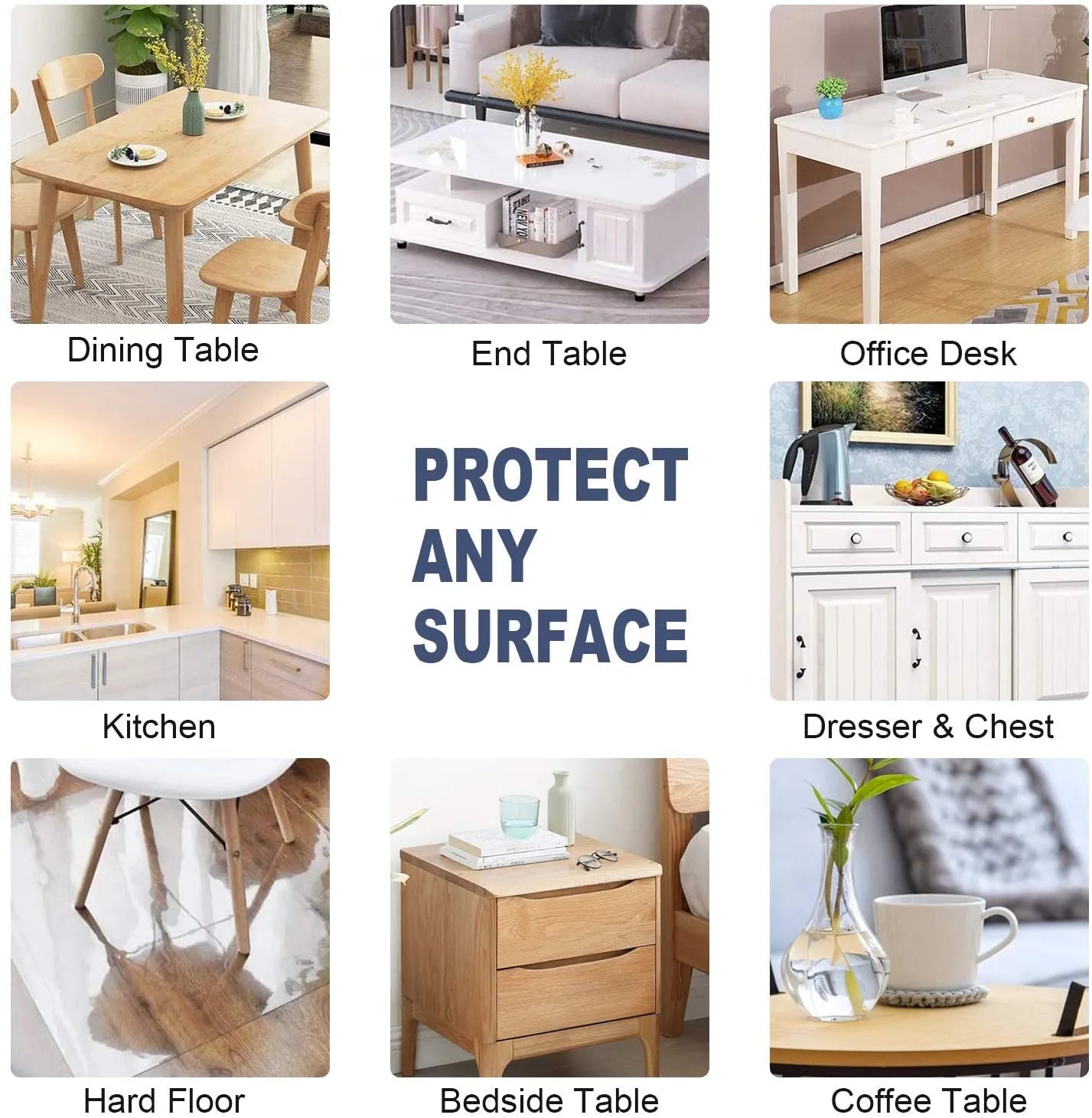 8 Seater PVC( 5 x 8.5 Ft) 60x104 inch Transparent Clear Dining Table Sheet HZ BEDDING