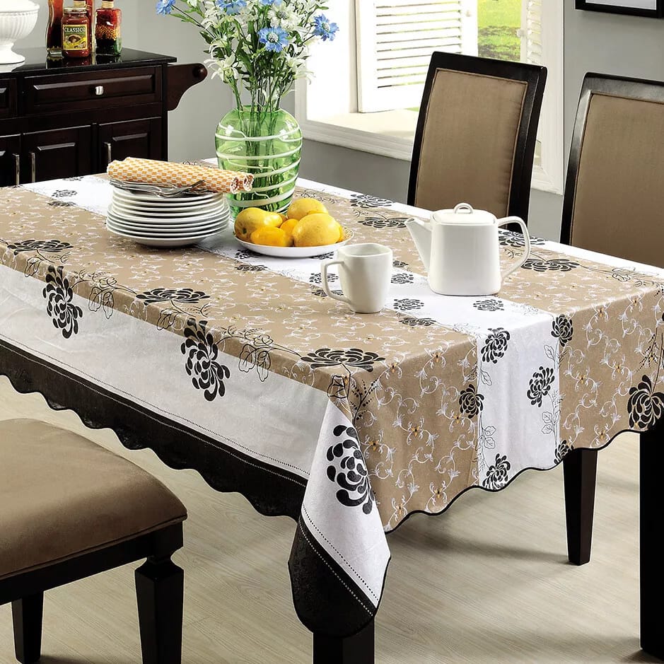 6 Seater Table Cover with beautiful White Lace HZ BEDDING