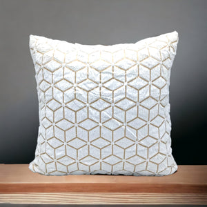 Solid Plush Luxury Pillowcase Creative Rhombus Geometry Pattern Sofa Decorative Cushion Covers Fashion Plaids Pillows Decor Home 17x17 inch