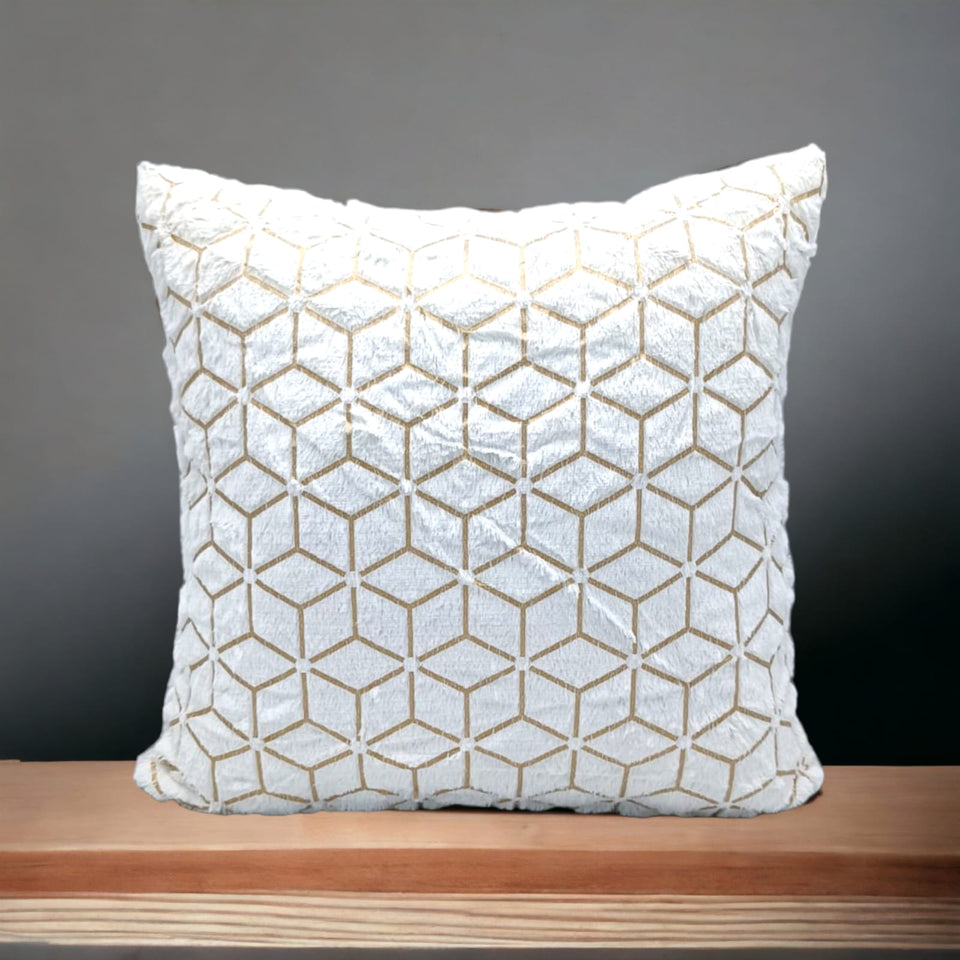 Solid Plush Luxury Pillowcase Creative Rhombus Geometry Pattern Sofa Decorative Cushion Covers Fashion Plaids Pillows Decor Home 17x17 inch