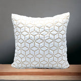Solid Plush Luxury Pillowcase Creative Rhombus Geometry Pattern Sofa Decorative Cushion Covers Fashion Plaids Pillows Decor Home 17x17 inch