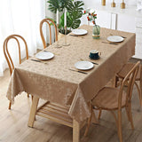 4 6 & 8 Seater Skin Color Tablecloth with beautiful Spill-Proof Table Cloth in Washable Oil Proof anti-scalding Pvc Vinyl Table Cover Decoration for Kitchen Dining