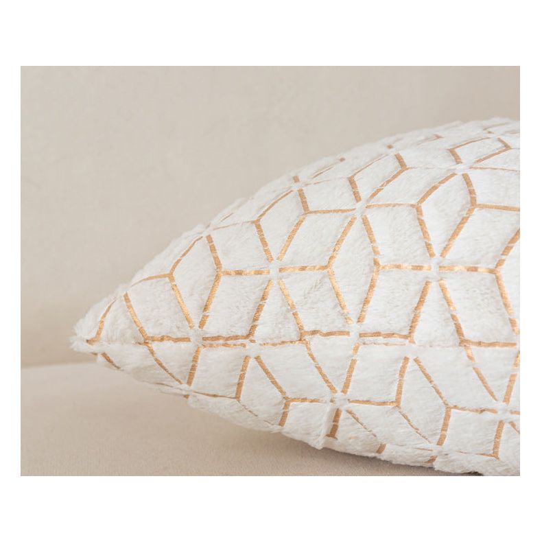 Solid Plush Luxury Pillowcase Creative Rhombus Geometry Pattern Sofa Decorative Cushion Covers Fashion Plaids Pillows Decor Home 17x17 inch