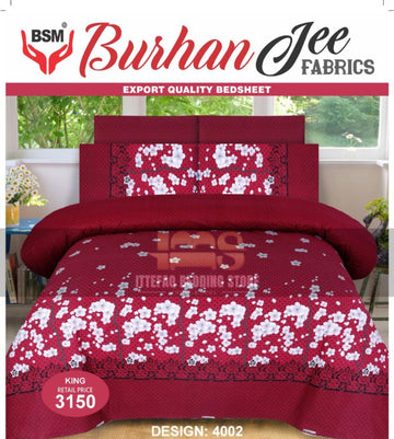 Burhan Jee Double Bedsheet 3-Piece Set