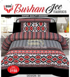 3-Piece King Double Burhan Jee Bed Sheet Set: Includes a flat sheet (94" x 98") and two pillowcases (19" x 29"). Crafted for comfort and elegance, perfect for any bedroom.