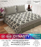 Double Bed Luxurious 3-Piece King Dynasty Bed Sheet Set featuring a spacious flat sheet (94" x 98") and two plush pillowcases (19" x 29"). Ideal for comfort and elegance in your bedroom.