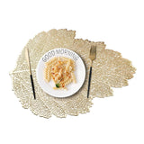 2/4/6 Vinyl Polyvinyl Chloride Leaf Shape Design Placemats for Dining Table Set Tropical Leaves Vinyl Indoor Outdoor Heat Resistant Table Mats for Kitchen Patio Farmhouse Holiday Wedding Centerpiece,