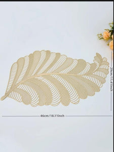 Set of 2/4/6 Placemats for Dinner Table, Heat Resistant Leaf Placemats Non-Slip Table Mats Tea Mug Coaster for Kitchen Table
