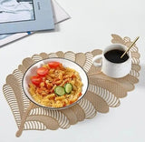 Set of 2/4/6 Placemats for Dinner Table, Heat Resistant Leaf Placemats Non-Slip Table Mats Tea Mug Coaster for Kitchen Table