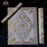 3pcs Premium center table dressing table and side Table Mat Golden Large pcs size(14×36) And small 2pcs size(11×17) Inches material vinyl soft plastic Premium