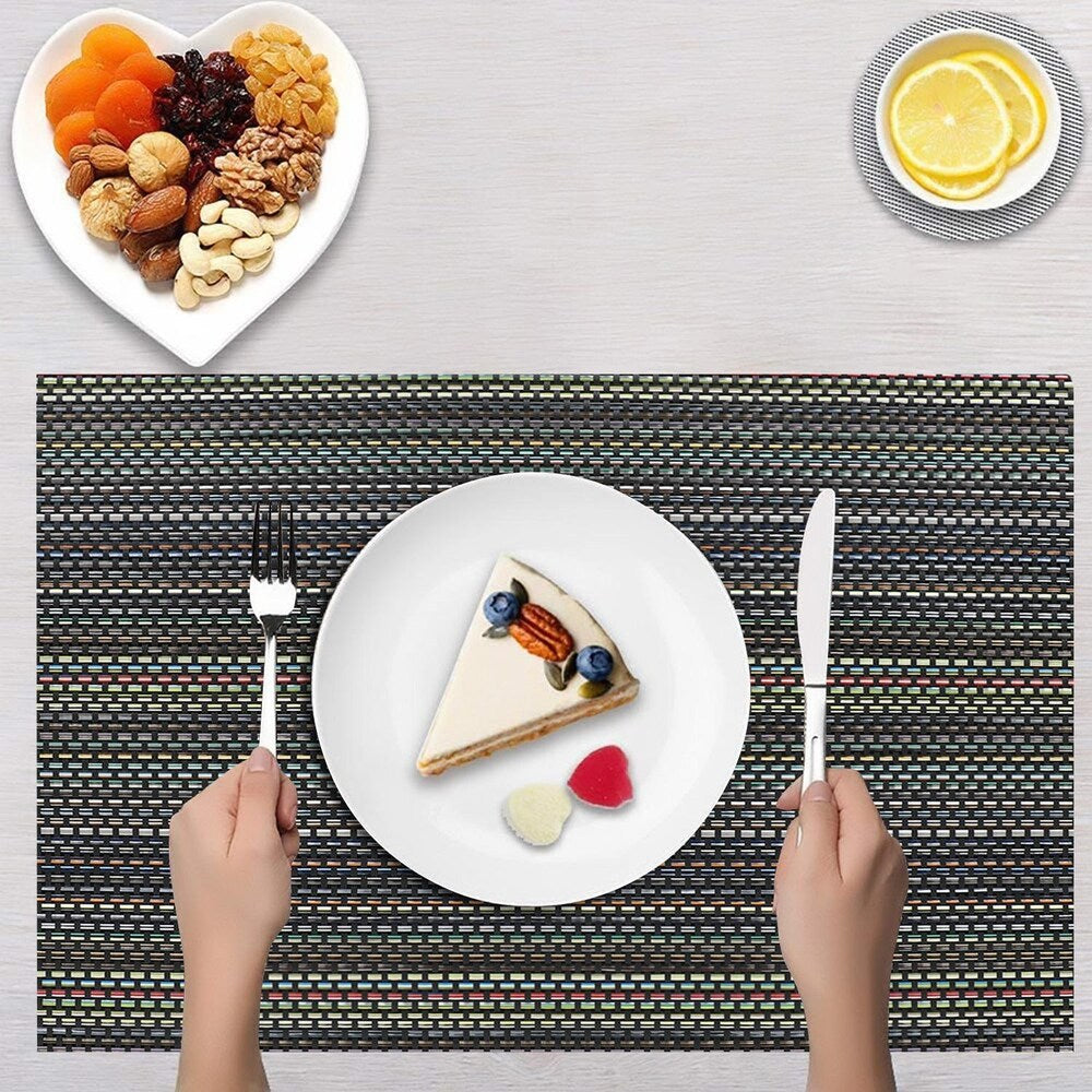 Set of 2/4/6/8pcs Pvc Placemats, Woven Placemats For Dining Table heat Resistant Placemats, Washable Stain Resistant Easy To Clean, Home Kitchen Dining Table Decor