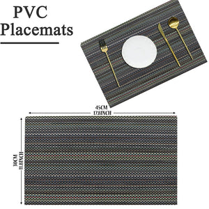 Set of 2/4/6/8pcs Pvc Placemats, Woven Placemats For Dining Table heat Resistant Placemats, Washable Stain Resistant Easy To Clean, Home Kitchen Dining Table Decor
