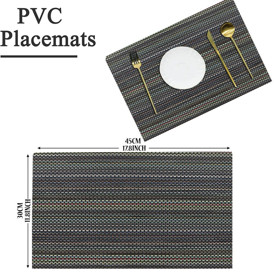 Set of 2/4/6/8pcs Pvc Placemats, Woven Placemats For Dining Table heat Resistant Placemats, Washable Stain Resistant Easy To Clean, Home Kitchen Dining Table Decor