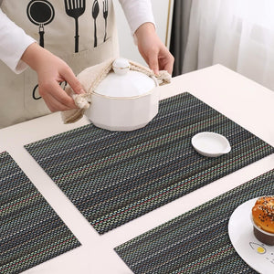 Set of 2/4/6/8pcs Pvc Placemats, Woven Placemats For Dining Table heat Resistant Placemats, Washable Stain Resistant Easy To Clean, Home Kitchen Dining Table Decor