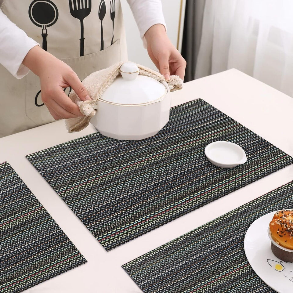 Set of 2/4/6/8pcs Pvc Placemats, Woven Placemats For Dining Table heat Resistant Placemats, Washable Stain Resistant Easy To Clean, Home Kitchen Dining Table Decor