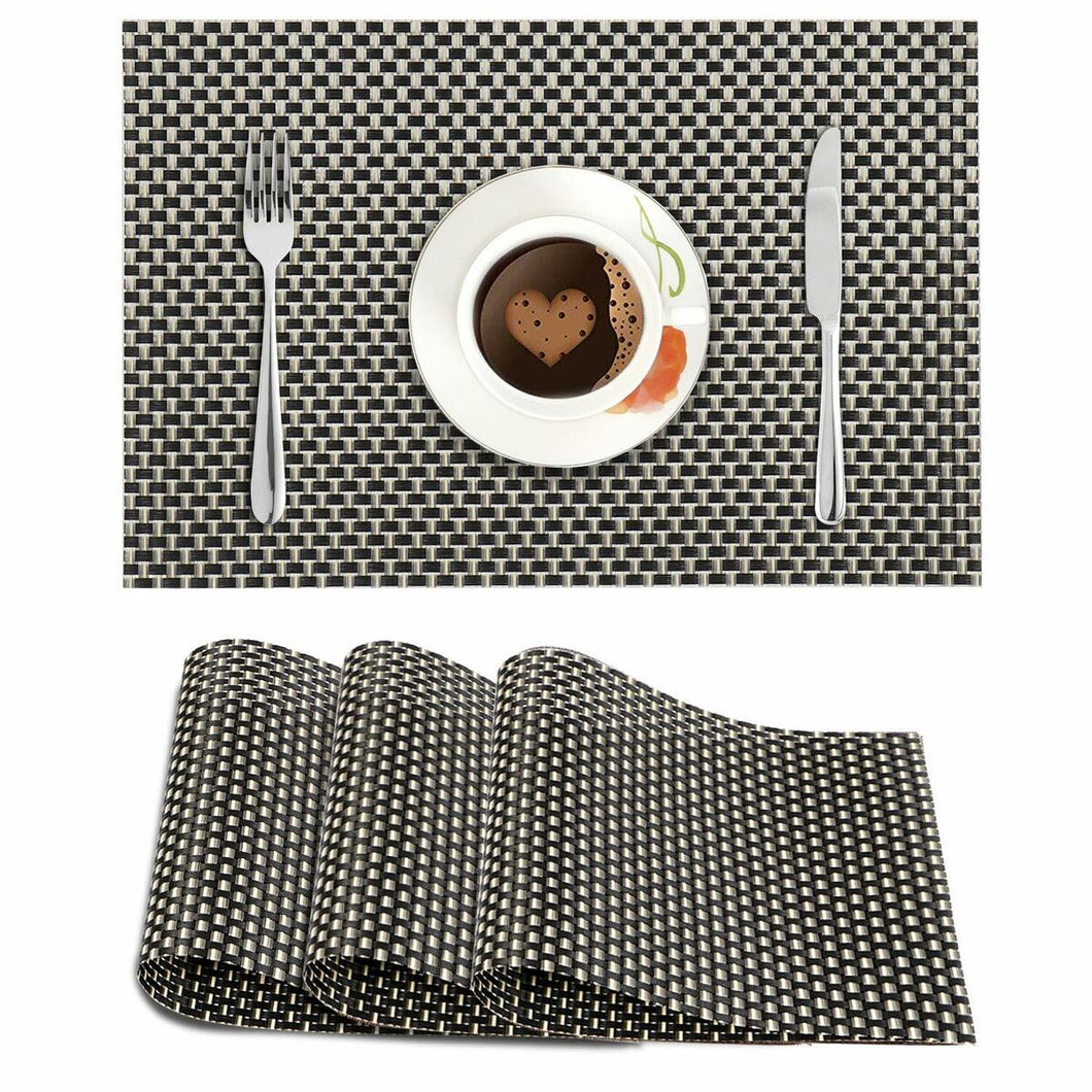 Set of 2/4/6/8pcs Pvc Placemats, Woven Placemats For Dining Table heat Resistant Placemats, Washable Stain Resistant Easy To Clean, Home Kitchen Dining Table Decor