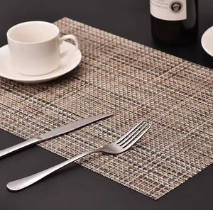 Set of 2/4/6/8pcs Pvc Placemats, Woven Placemats For Dining Table heat Resistant Placemats, Washable Stain Resistant Easy To Clean, Home Kitchen Dining Table Decor
