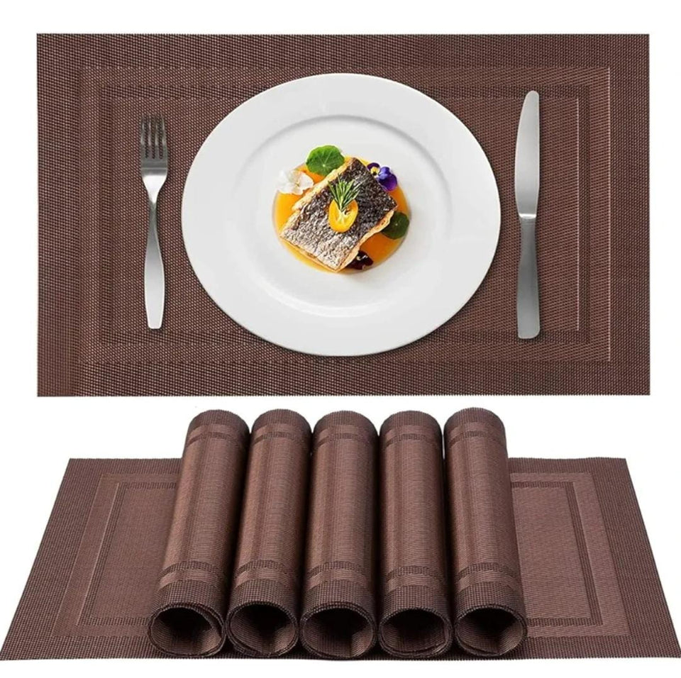 Set of 2/4/6/8pcs Pvc Placemats, Woven Placemats For Dining Table heat Resistant Placemats, Washable Stain Resistant Easy To Clean, Home Kitchen Dining Table Decor