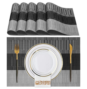 Set of 2/4/6/8pcs Pvc Placemats, Woven Placemats For Dining Table heat Resistant Placemats, Washable Stain Resistant Easy To Clean, Home Kitchen Dining Table Decor