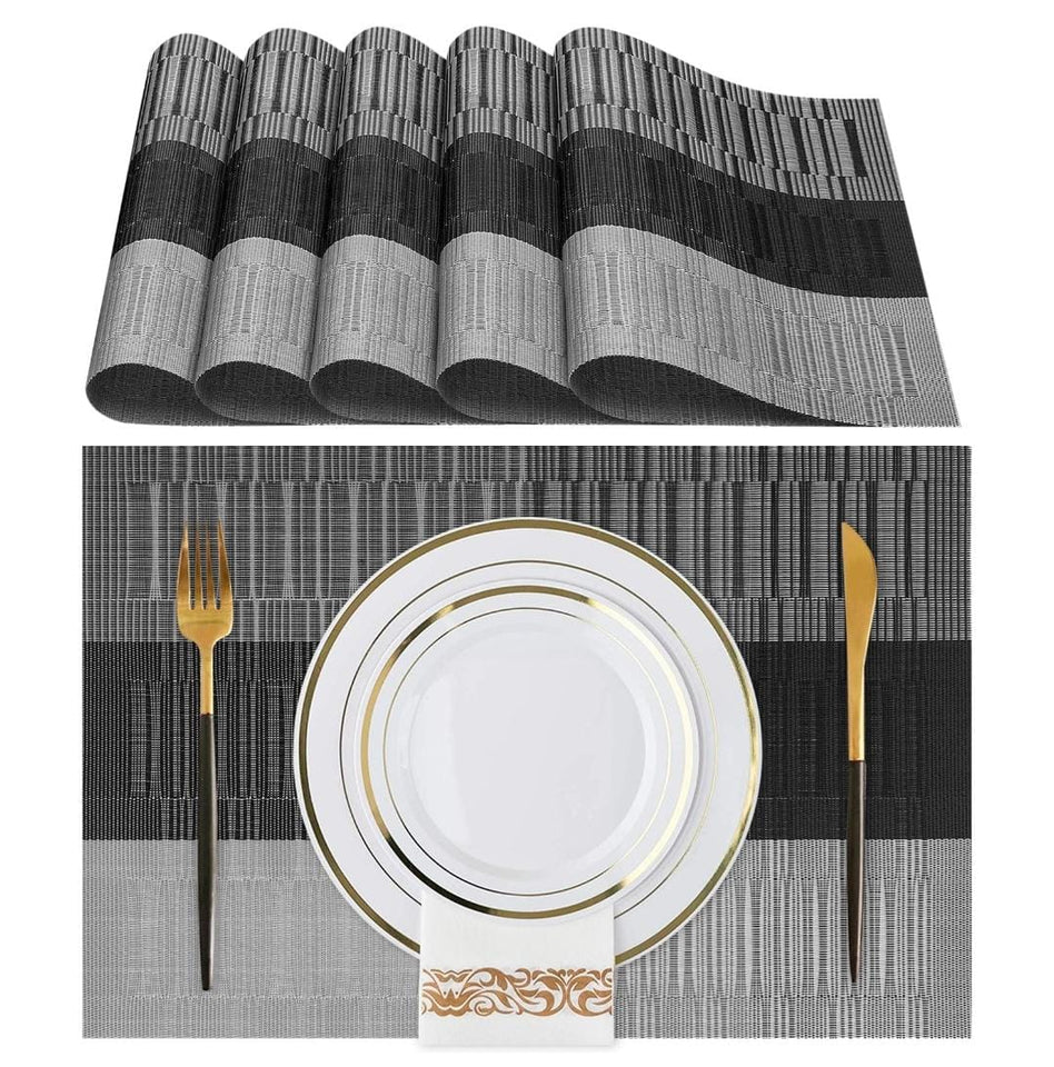 Set of 2/4/6/8pcs Pvc Placemats, Woven Placemats For Dining Table heat Resistant Placemats, Washable Stain Resistant Easy To Clean, Home Kitchen Dining Table Decor